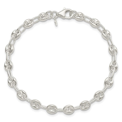 7.5 Zoll Sterlingsilber Poliert Fantasieglieder Armband