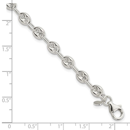 7.5 Zoll Sterlingsilber Poliert Fantasieglieder Armband