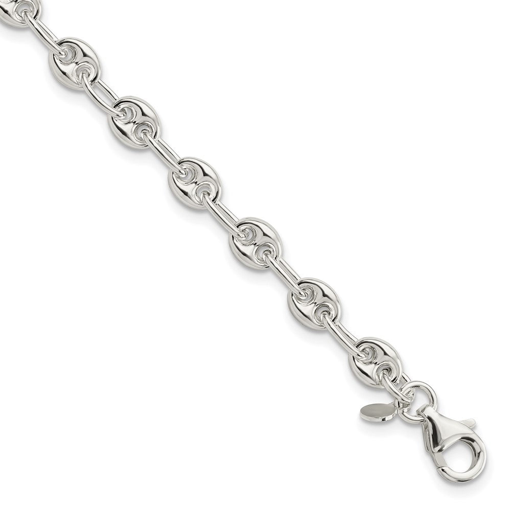7.5 Zoll Sterlingsilber Poliert Fantasieglieder Armband
