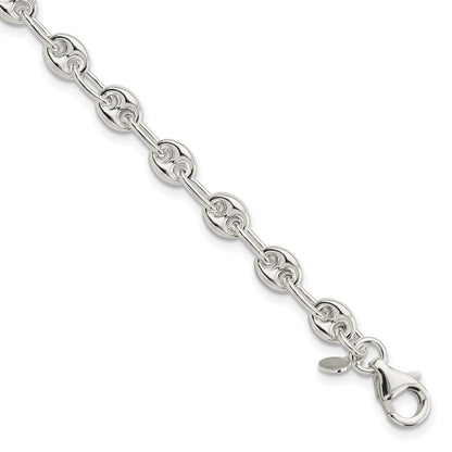 7.5 Zoll Sterlingsilber Poliert Fantasieglieder Armband