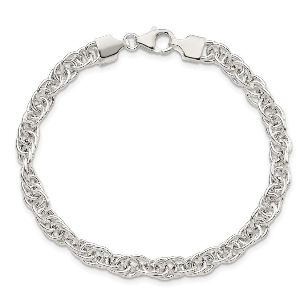 7.5 Zoll Sterlingsilber Poliert Fantasieglieder Armband