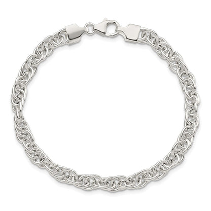 7.5 Zoll Sterlingsilber Poliert Fantasieglieder Armband