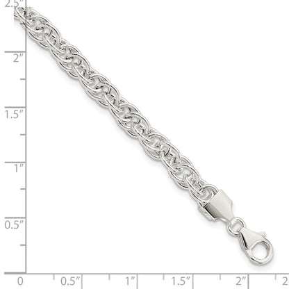 7.5 Zoll Sterlingsilber Poliert Fantasieglieder Armband