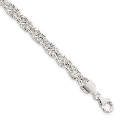 7.5 Zoll Sterlingsilber Poliert Fantasieglieder Armband