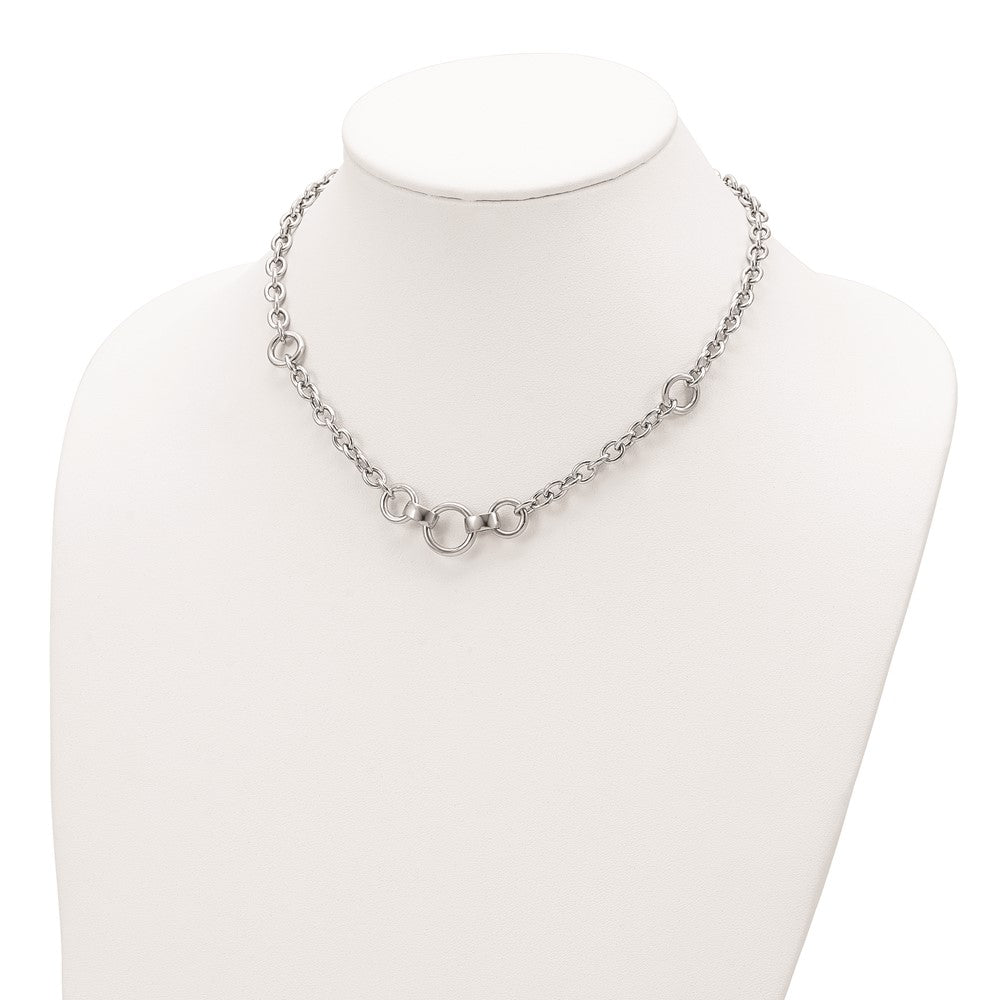 Sterlingsilber Rhodiniert Fantasie Erbs mit 3 Kreise Halskette