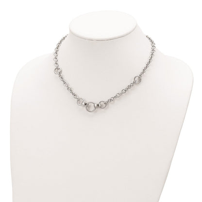 Sterlingsilber Rhodiniert Fantasie Erbs mit 3 Kreise Halskette