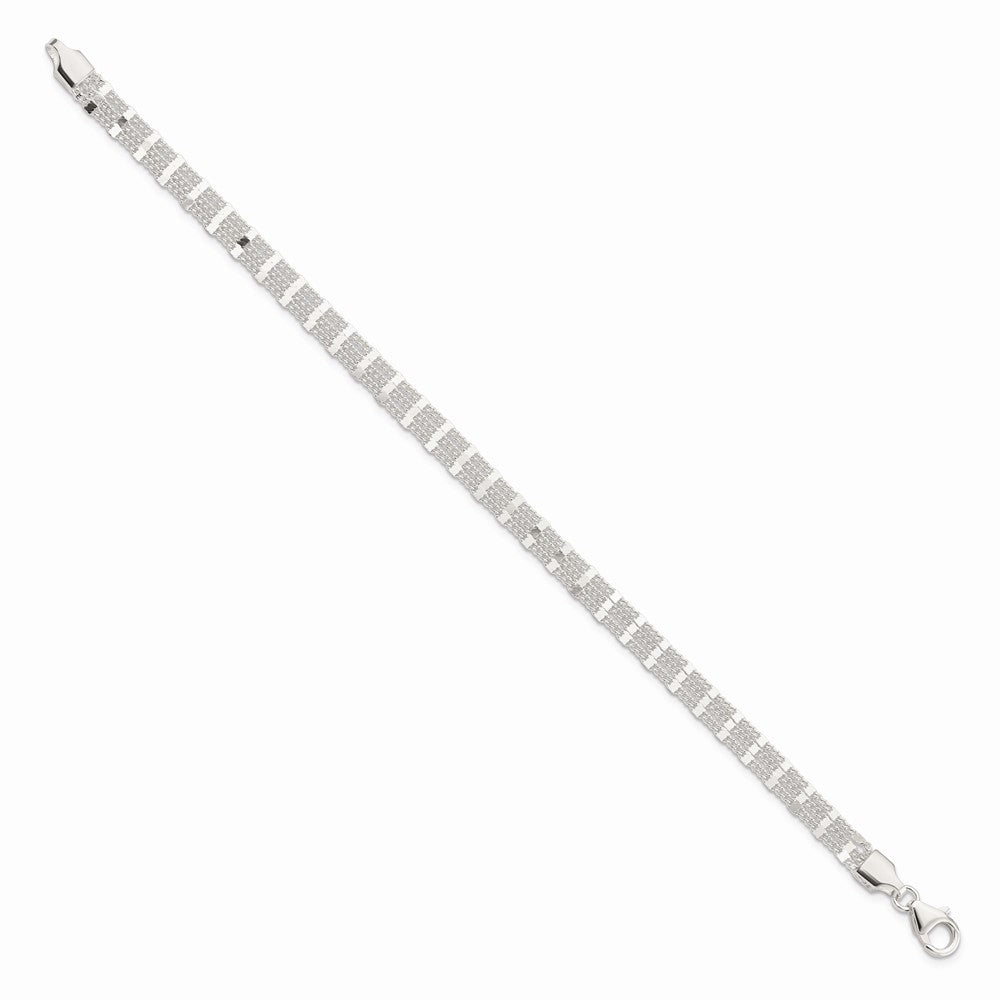 7.25 Zoll Sterlingsilber Poliert 3-strand Armband