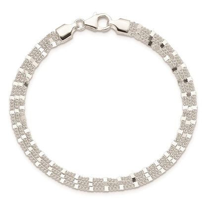 7.25 Zoll Sterlingsilber Poliert 3-strand Armband