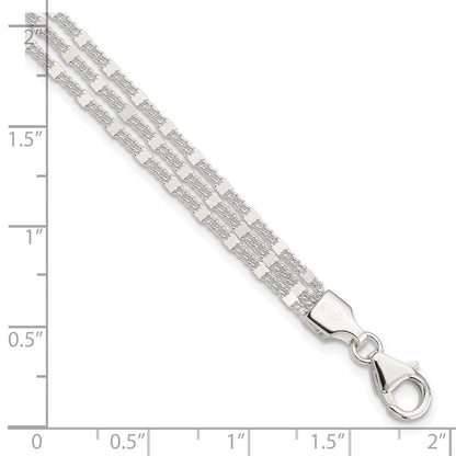 7.25 Zoll Sterlingsilber Poliert 3-strand Armband