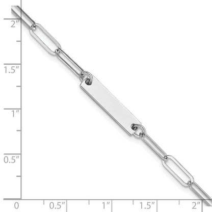 7 Zoll Sterlingsilber Rhodiniert Poliert Stab mit 1 Zoll Verlängerung. Armband