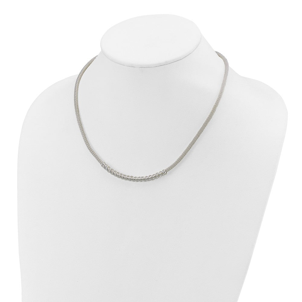 Sterlingsilber Poliert Gedreht Stab Halskette