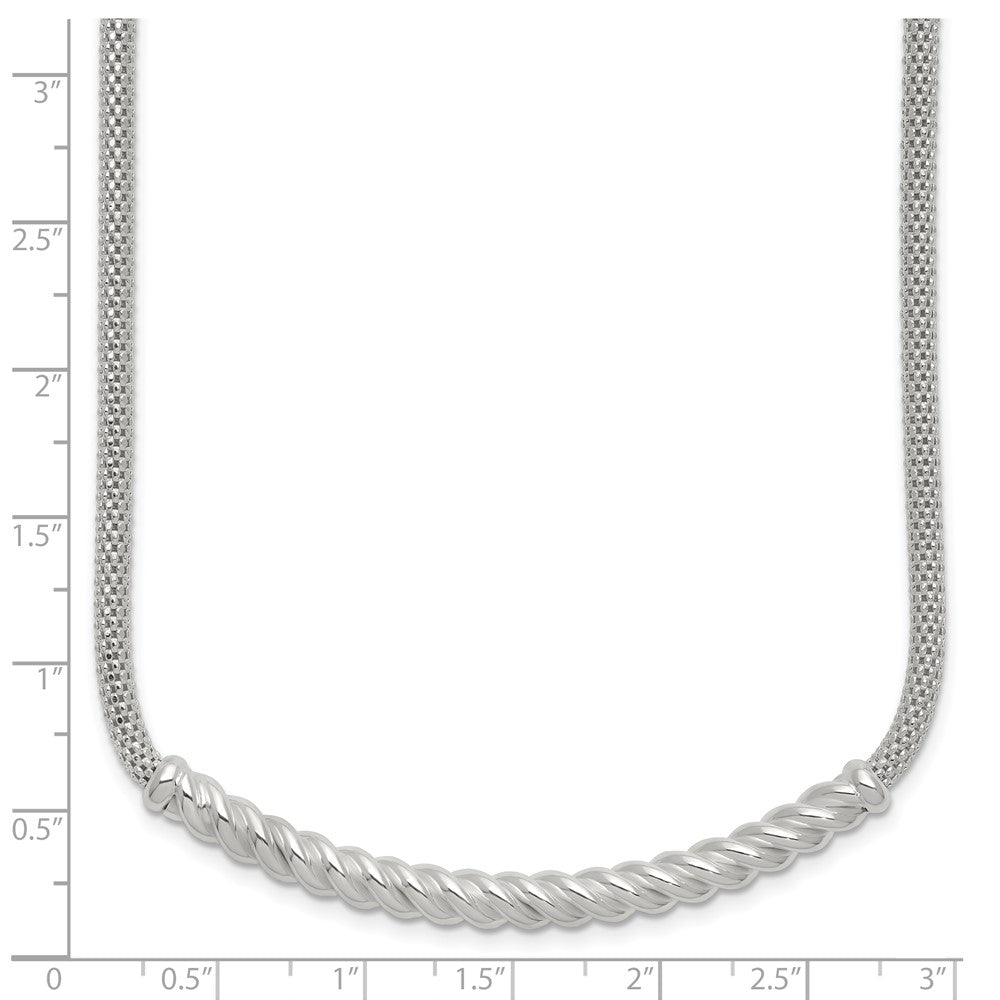 Sterlingsilber Poliert Gedreht Stab Halskette
