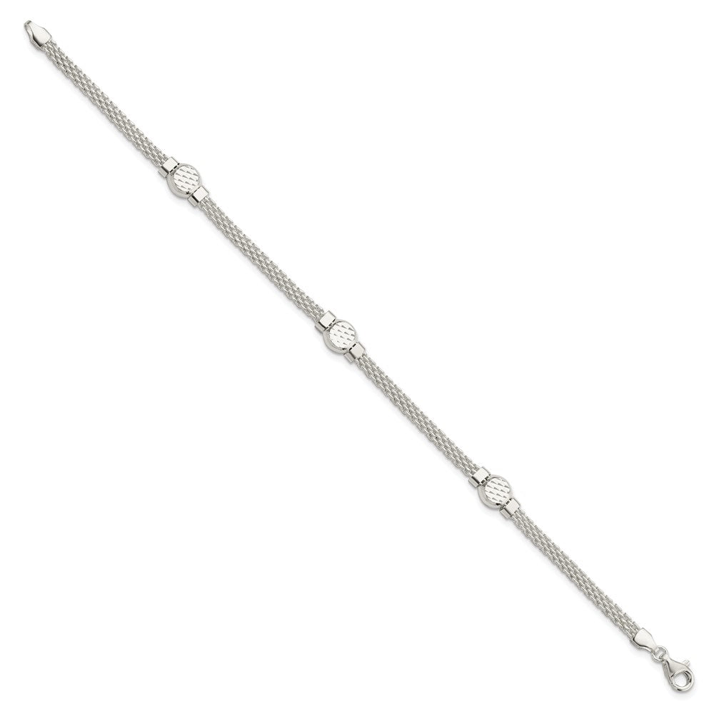 7.5 Zoll Sterlingsilber Netz Fantasie Armband