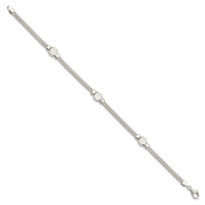 7.5 Zoll Sterlingsilber Netz Fantasie Armband
