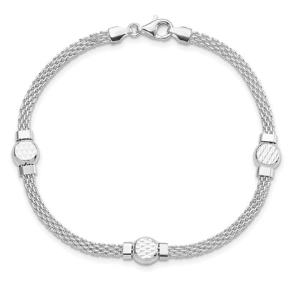 7.5 Zoll Sterlingsilber Netz Fantasie Armband