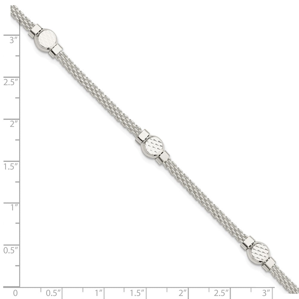 7.5 Zoll Sterlingsilber Netz Fantasie Armband