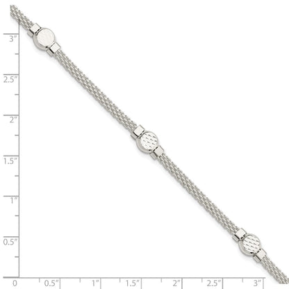 7.5 Zoll Sterlingsilber Netz Fantasie Armband