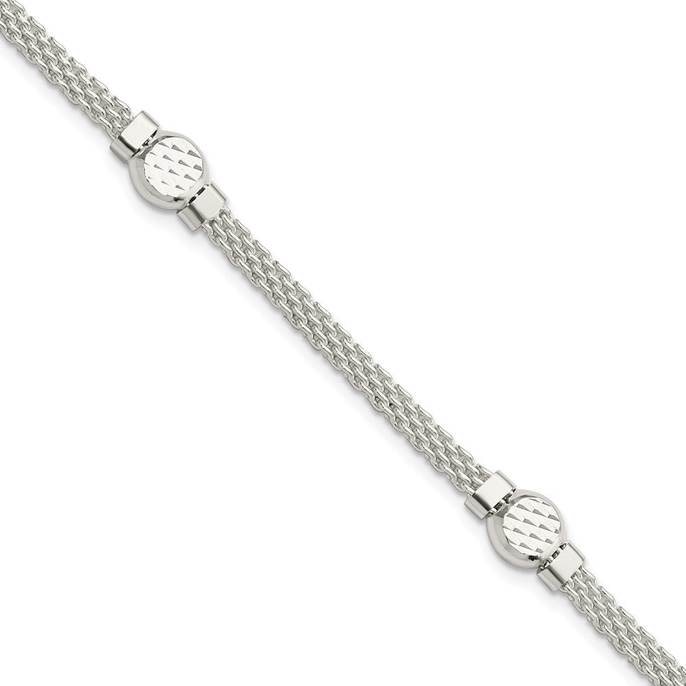 7.5 Zoll Sterlingsilber Netz Fantasie Armband
