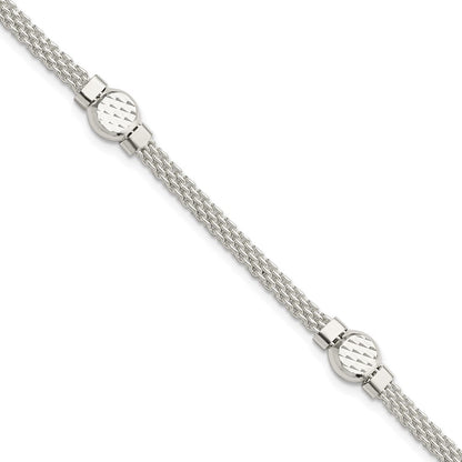 7.5 Zoll Sterlingsilber Netz Fantasie Armband