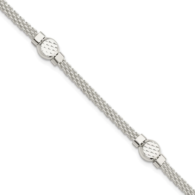 7.5 Zoll Sterlingsilber Netz Fantasie Armband