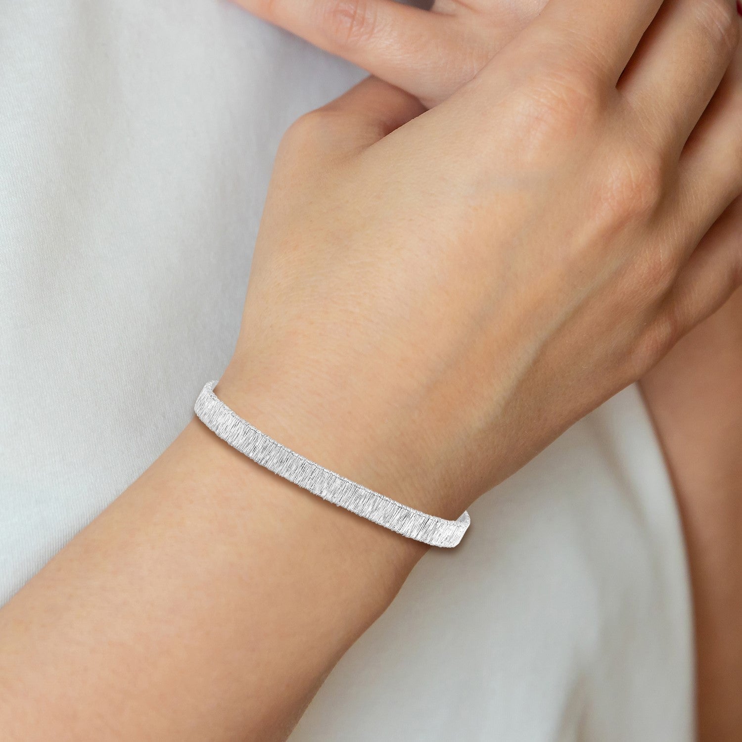 7.5 Zoll Sterlingsilber Rhodiniert Draht Wrapped mit 1 Zoll Verlängerung. Armband