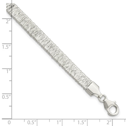 7.5 Zoll Sterlingsilber Rhodiniert Draht Wrapped mit 1 Zoll Verlängerung. Armband