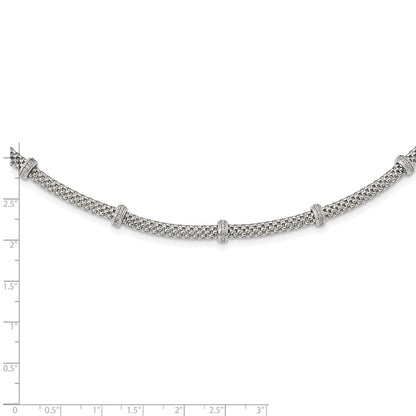 Sterlingsilber Rhodiniert Poliert Zirkonia Halskette