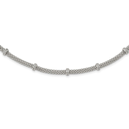 Sterlingsilber Rhodiniert Poliert Zirkonia Halskette