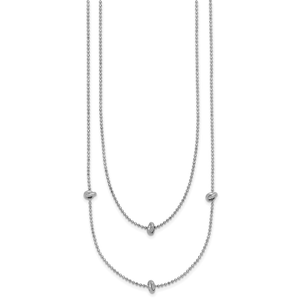 Sterlingsilber Rhodiniert Poliert Multi-strand mit 2 Zoll Verlängerung. Halskette