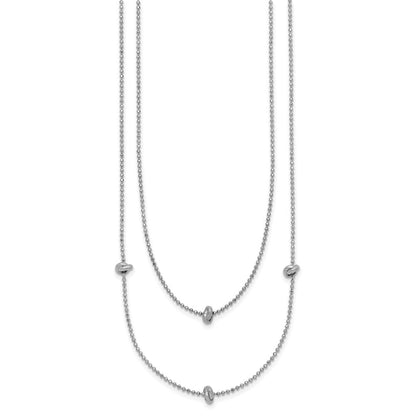 Sterlingsilber Rhodiniert Poliert Multi-strand mit 2 Zoll Verlängerung. Halskette