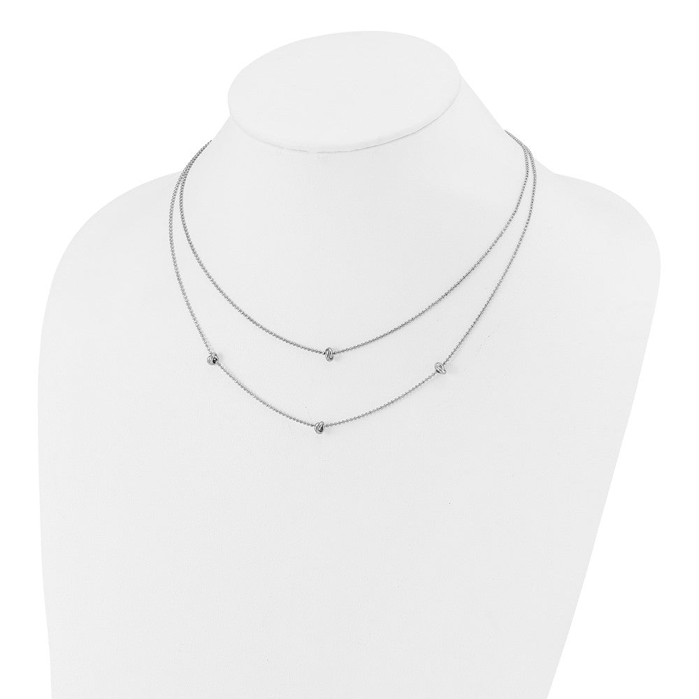 Sterlingsilber Rhodiniert Poliert Multi-strand mit 2 Zoll Verlängerung. Halskette