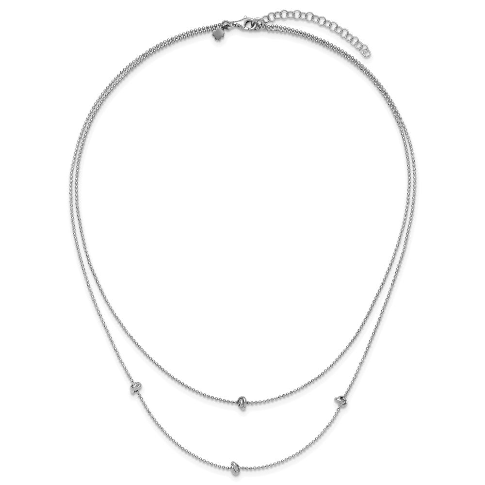 Sterlingsilber Rhodiniert Poliert Multi-strand mit 2 Zoll Verlängerung. Halskette