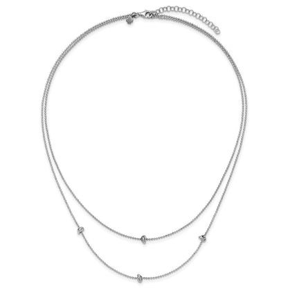 Sterlingsilber Rhodiniert Poliert Multi-strand mit 2 Zoll Verlängerung. Halskette