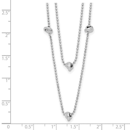 Sterlingsilber Rhodiniert Poliert Multi-strand mit 2 Zoll Verlängerung. Halskette