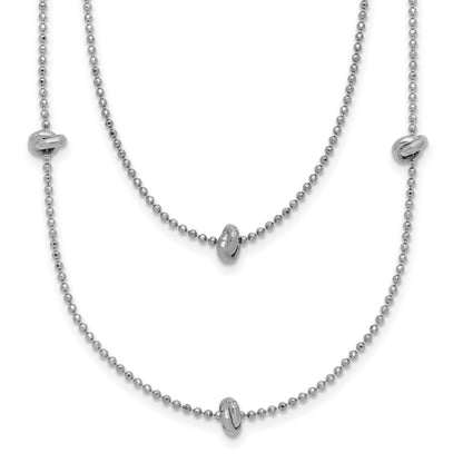 Sterlingsilber Rhodiniert Poliert Multi-strand mit 2 Zoll Verlängerung. Halskette