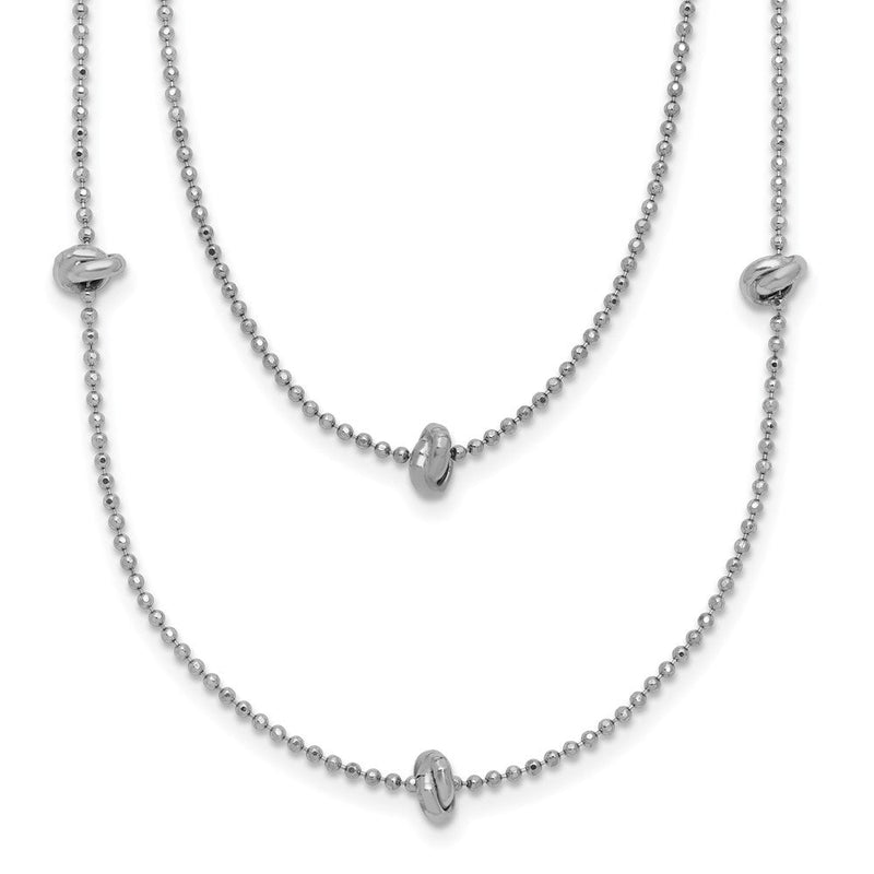 Sterlingsilber Rhodiniert Poliert Multi-strand mit 2 Zoll Verlängerung. Halskette