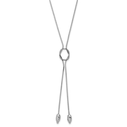 Sterlingsilber Rhodiniert Diamantiert Perlen Fantasie Loop Tropfen Halskette