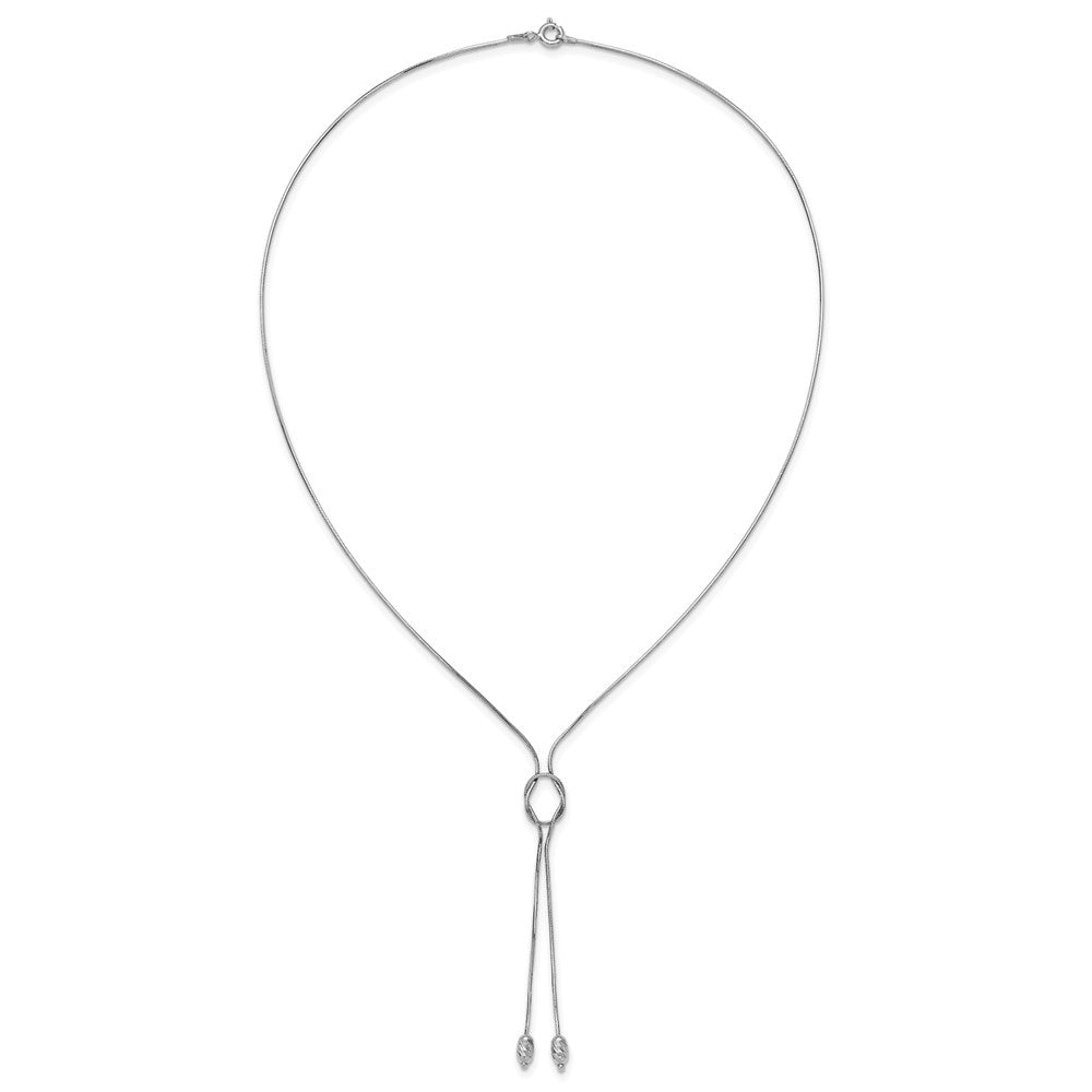 Sterlingsilber Rhodiniert Diamantiert Perlen Fantasie Loop Tropfen Halskette