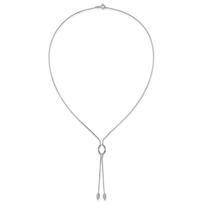 Sterlingsilber Rhodiniert Diamantiert Perlen Fantasie Loop Tropfen Halskette