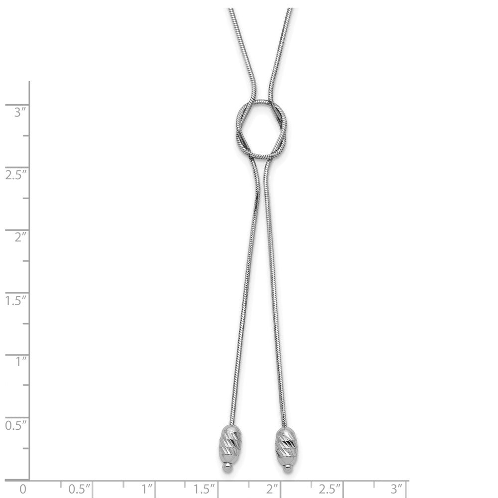 Sterlingsilber Rhodiniert Diamantiert Perlen Fantasie Loop Tropfen Halskette