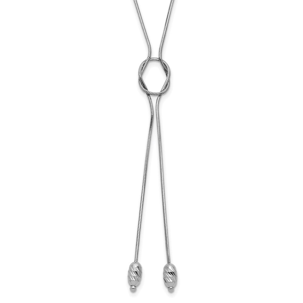 Sterlingsilber Rhodiniert Diamantiert Perlen Fantasie Loop Tropfen Halskette