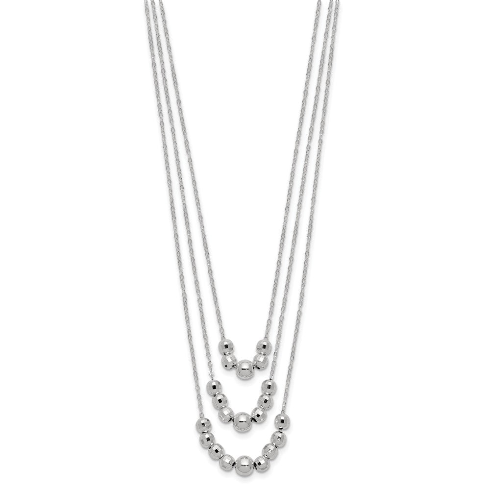 Sterlingsilber Poliert 3-strand Gekugelt Halskette