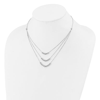 Sterlingsilber Poliert 3-strand Gekugelt Halskette
