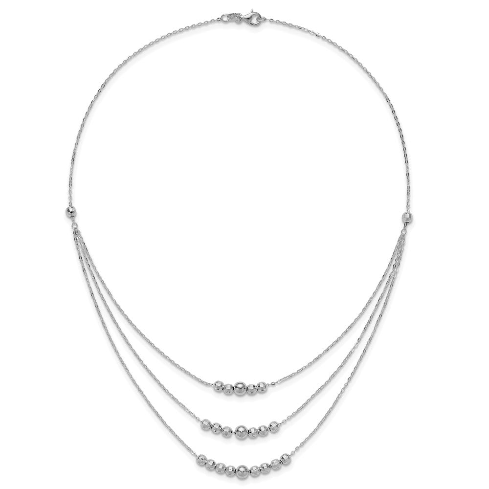 Sterlingsilber Poliert 3-strand Gekugelt Halskette