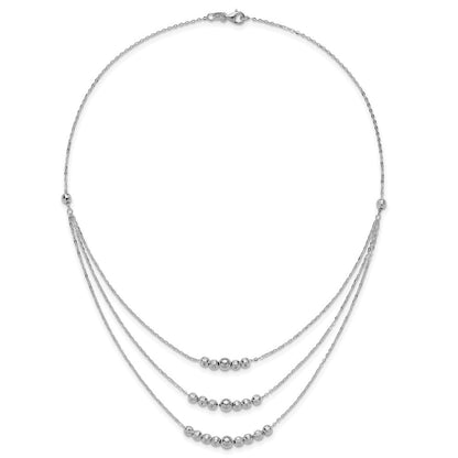 Sterlingsilber Poliert 3-strand Gekugelt Halskette