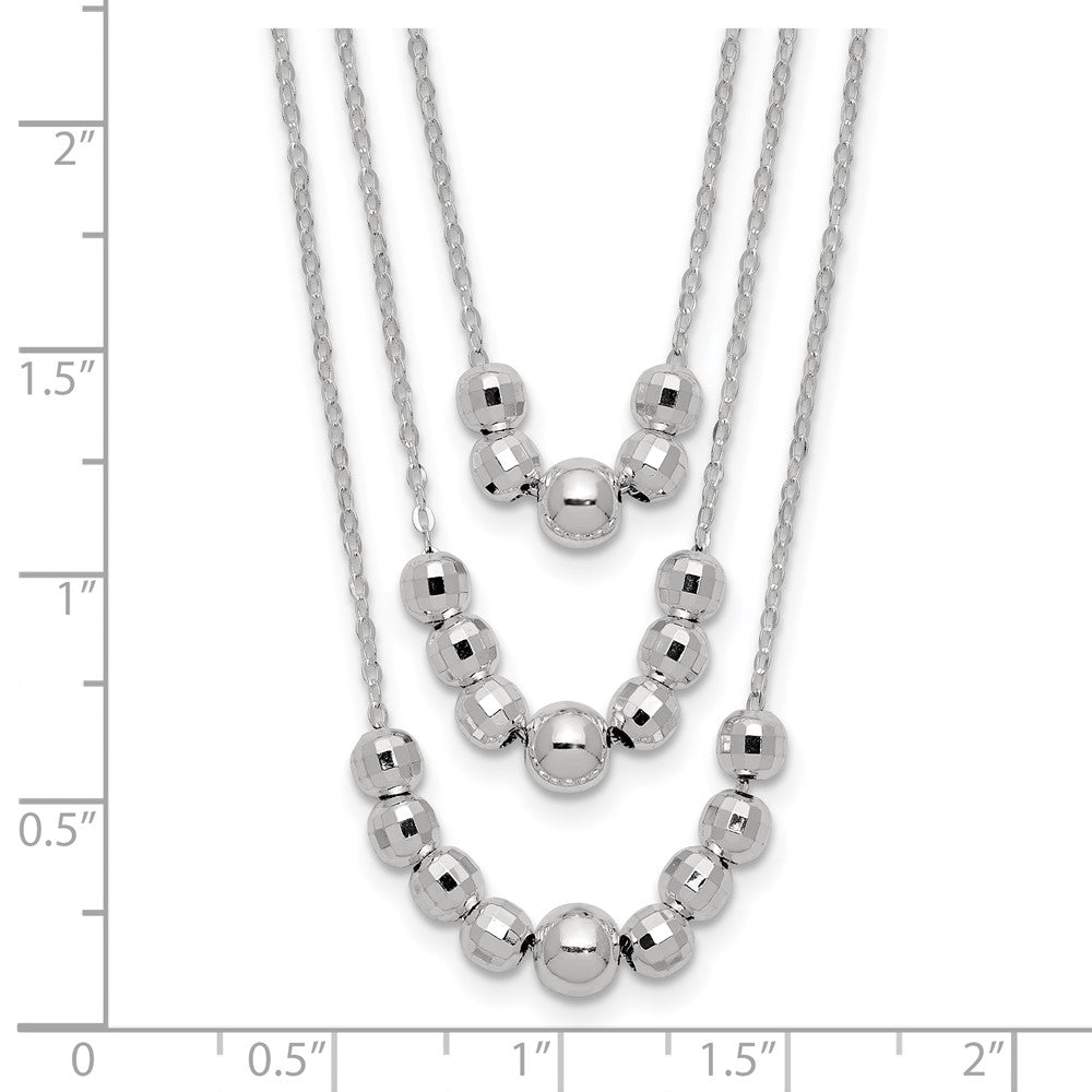 Sterlingsilber Poliert 3-strand Gekugelt Halskette