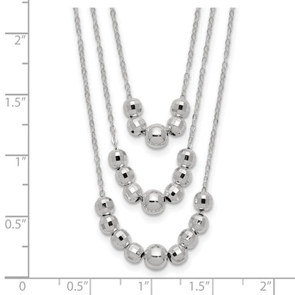 Sterlingsilber Poliert 3-strand Gekugelt Halskette