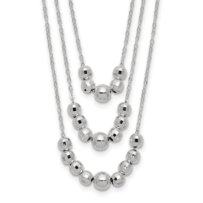 Sterlingsilber Poliert 3-strand Gekugelt Halskette