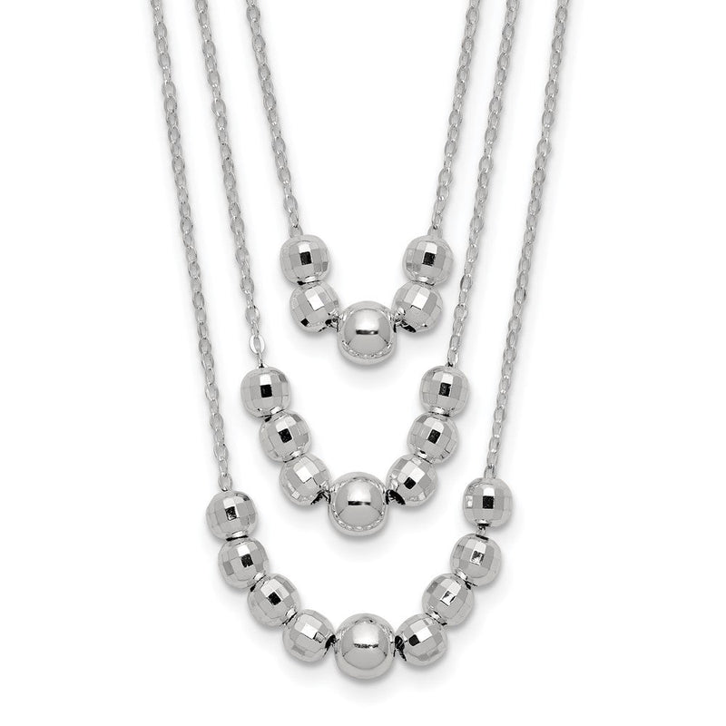 Sterlingsilber Poliert 3-strand Gekugelt Halskette