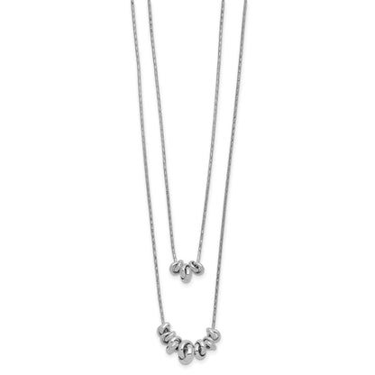Sterlingsilber Doppelt Rings 2-strand mit Verlängerung Halskette